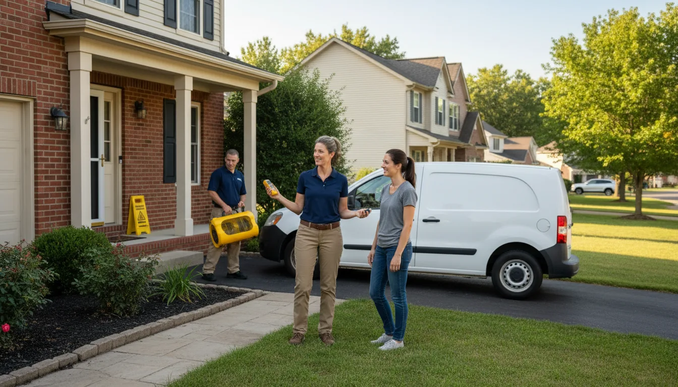 Residential water damage restoration in Manchester, IL